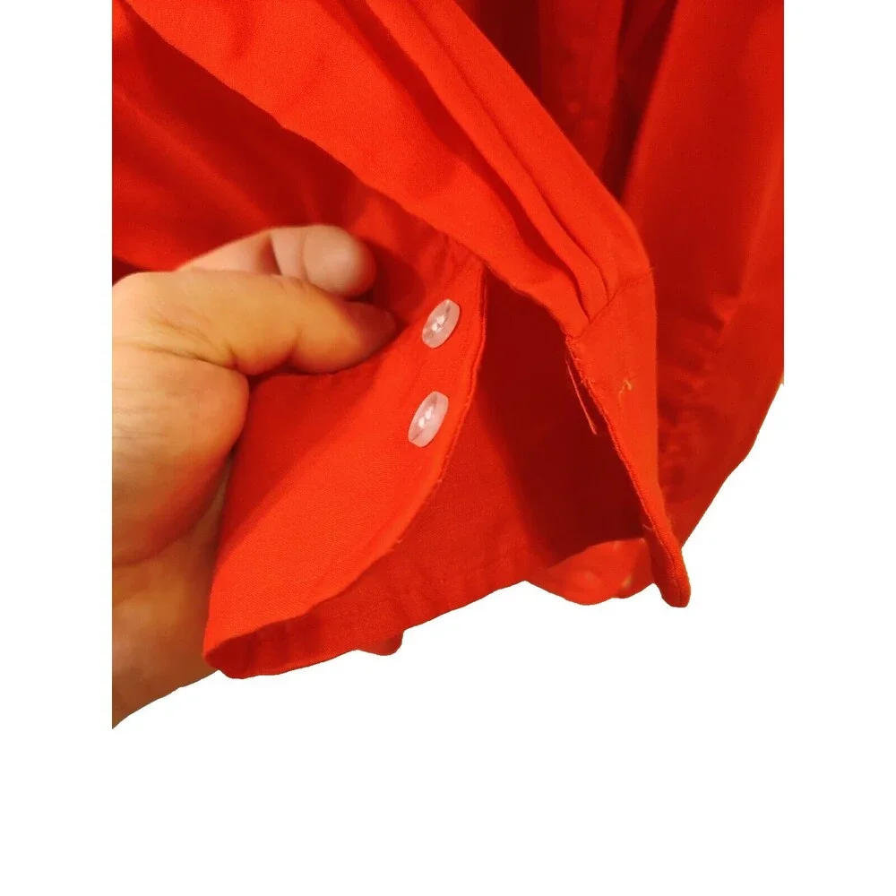 Vintage Arrow "Shirt Tails" Color Red Long Sleeve Point Collar Shirt 17-17 1/2 - Picture 7 of 8